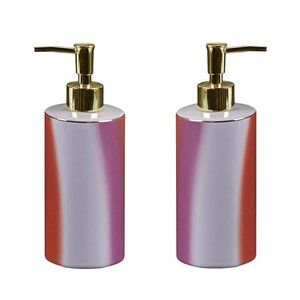 2 CERAMIC Wild Sage™ Tiger Wash Stripe Bathroom LOTION / Soap DISPENSERs